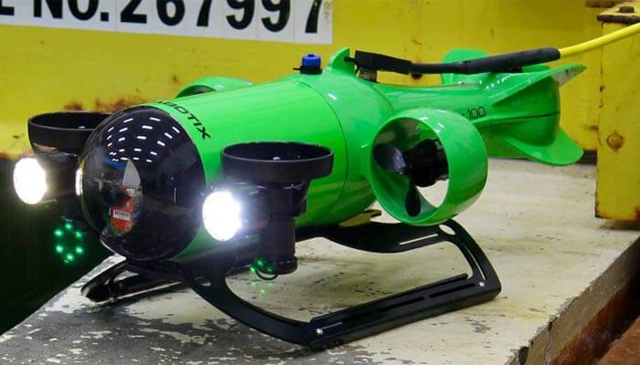 Система-амфибия сочетает в себе мультикоптер с подводным дроном